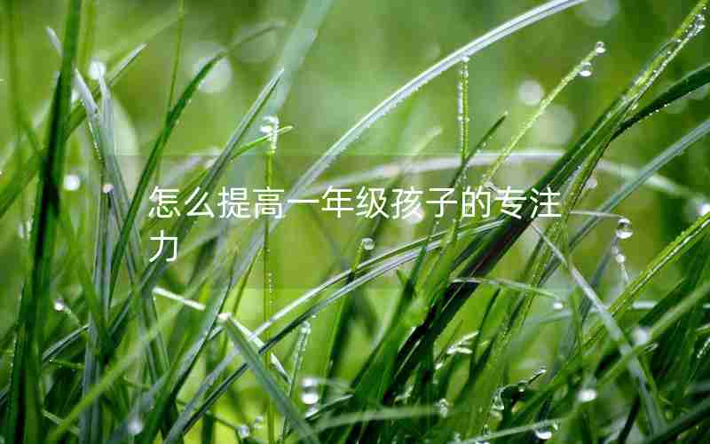 怎么提高一年级孩子的专注力
