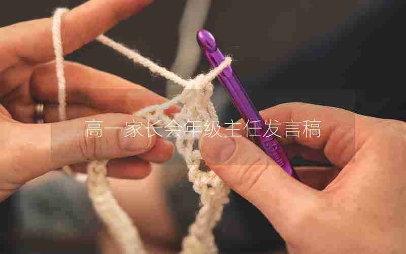 高一家长会年级主任发言稿