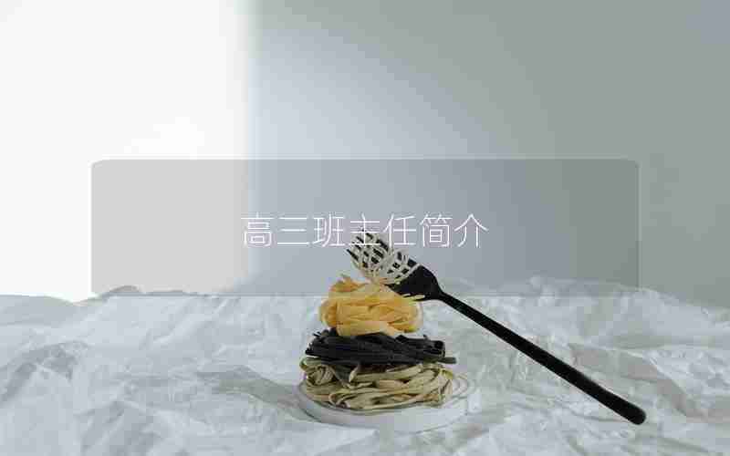 高三班主任简介