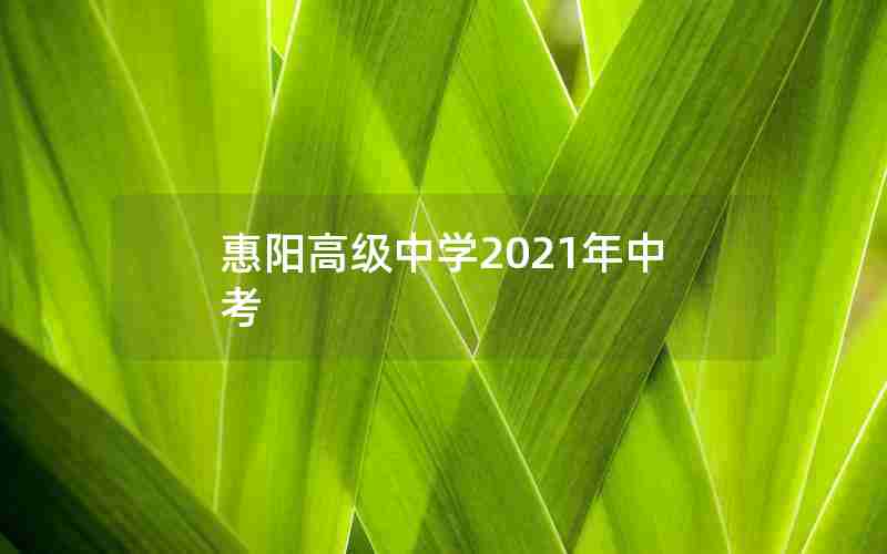 惠阳高级中学2021年中考