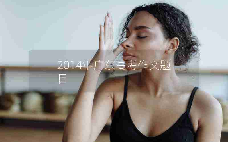 2014年广东高考作文题目