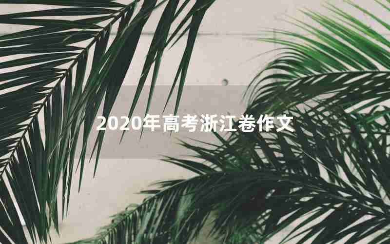 2020年高考浙江卷作文