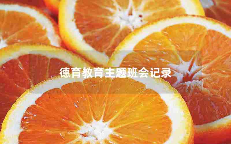 德育教育主题班会记录