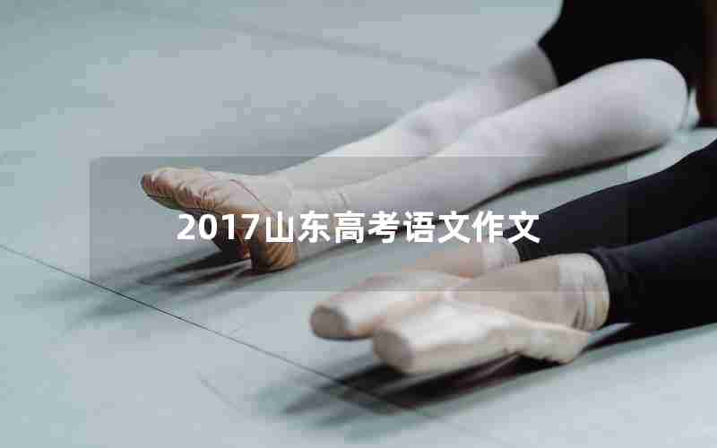 2017山东高考语文作文