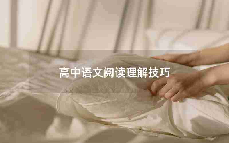 高中语文阅读理解技巧