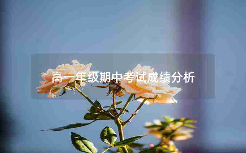 高一年级期中考试成绩分析