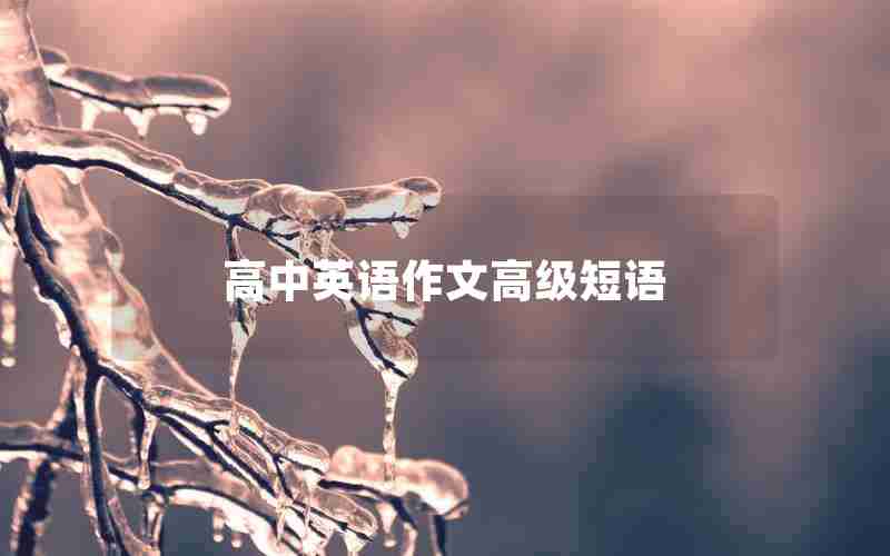 高中英语作文高级短语