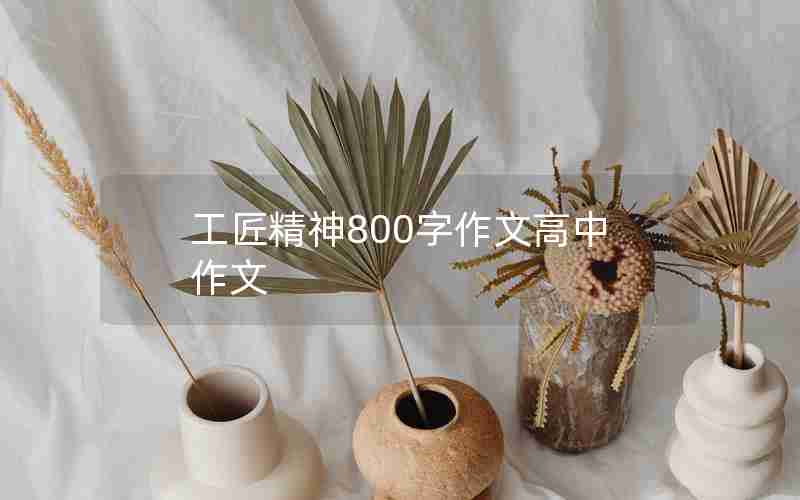 工匠精神800字作文高中作文