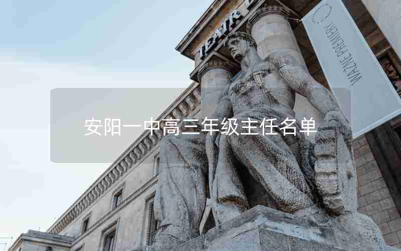 安阳一中高三年级主任名单