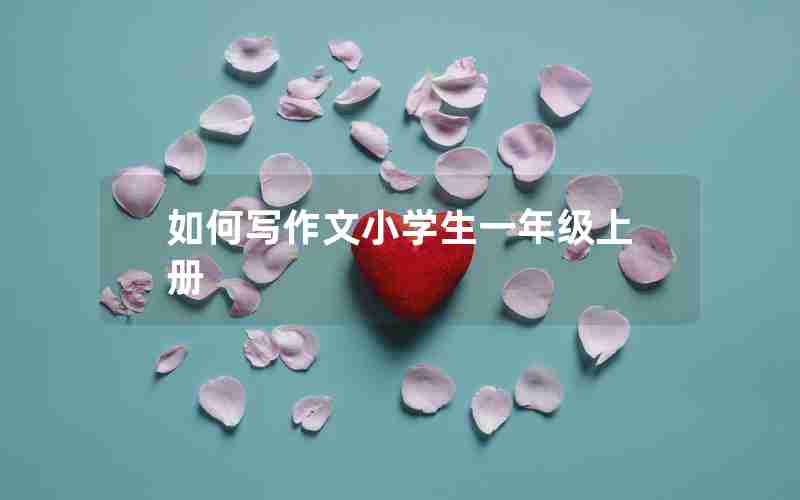 如何写作文小学生一年级上册