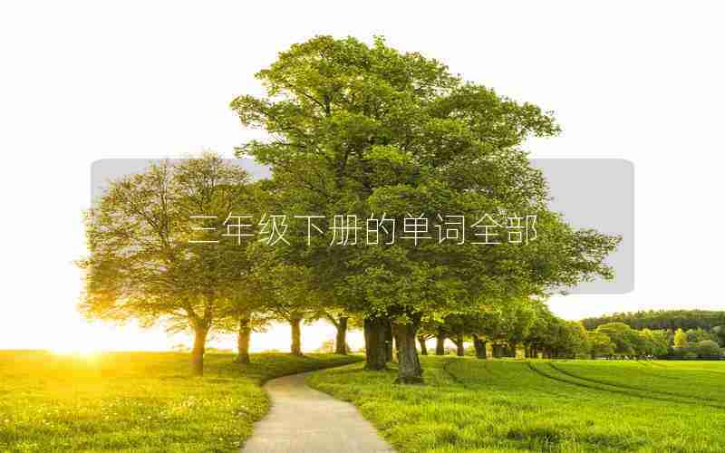 三年级下册的单词全部