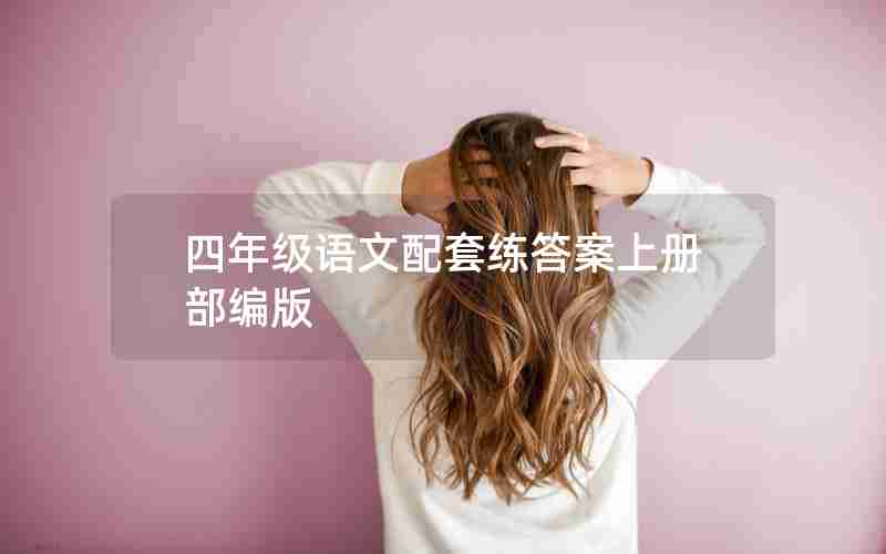 四年级语文配套练答案上册部编版