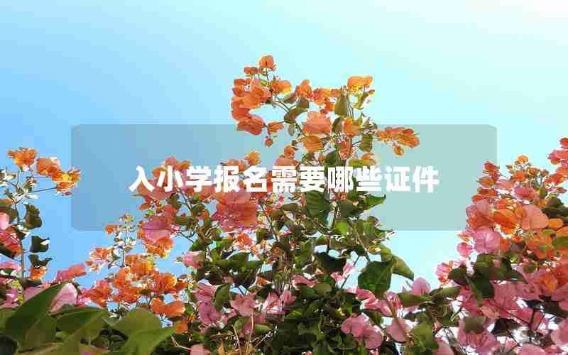 入小学报名需要哪些证件