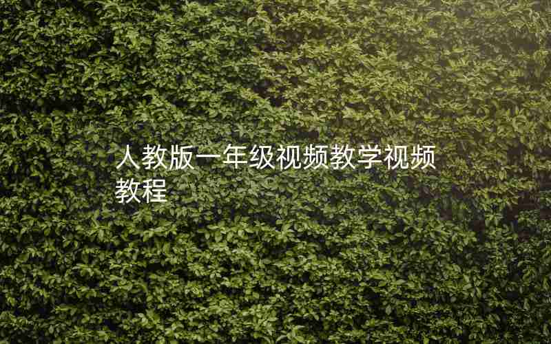 人教版一年级视频教学视频教程