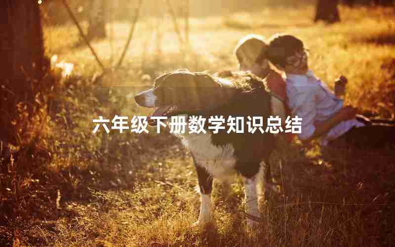 六年级下册数学知识总结