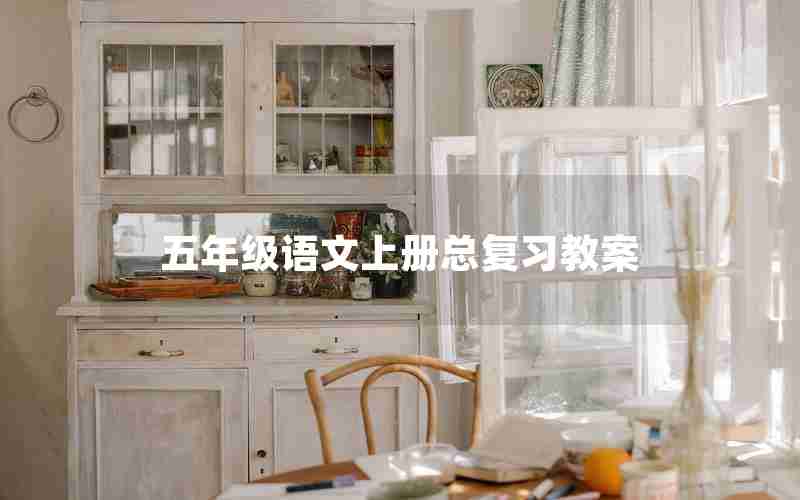 五年级语文上册总复习教案