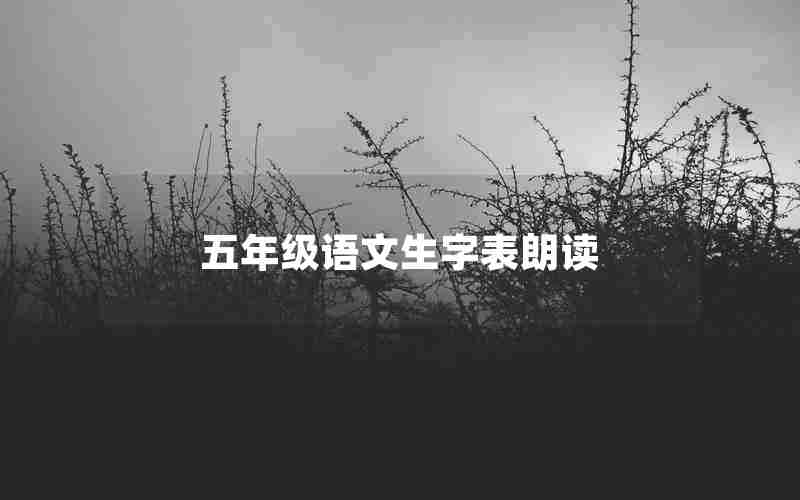 五年级语文生字表朗读